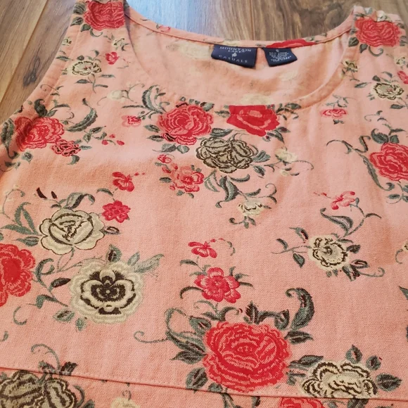 Mountain Lake Casuals Cottagecore Linen Blend Floral Dress Kawaii Friends Garden - Picture 9 of 12